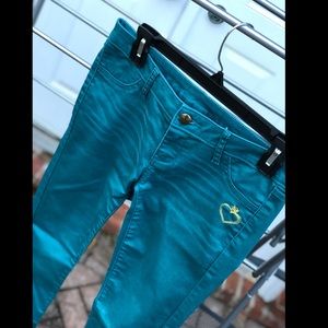 Princess Vera Wang Teal Turquoise Skinny Jeans